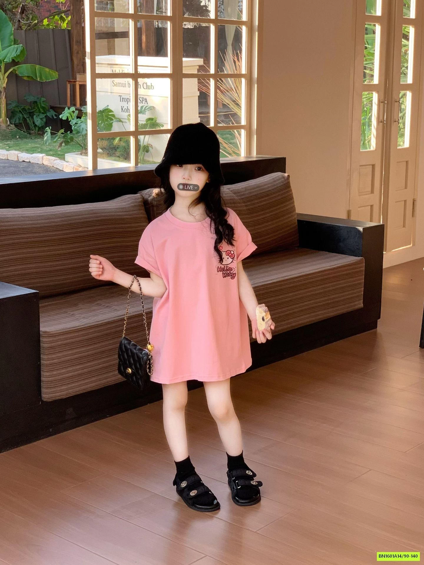 ÁO DÁNG DÀI HỒNG KITTY