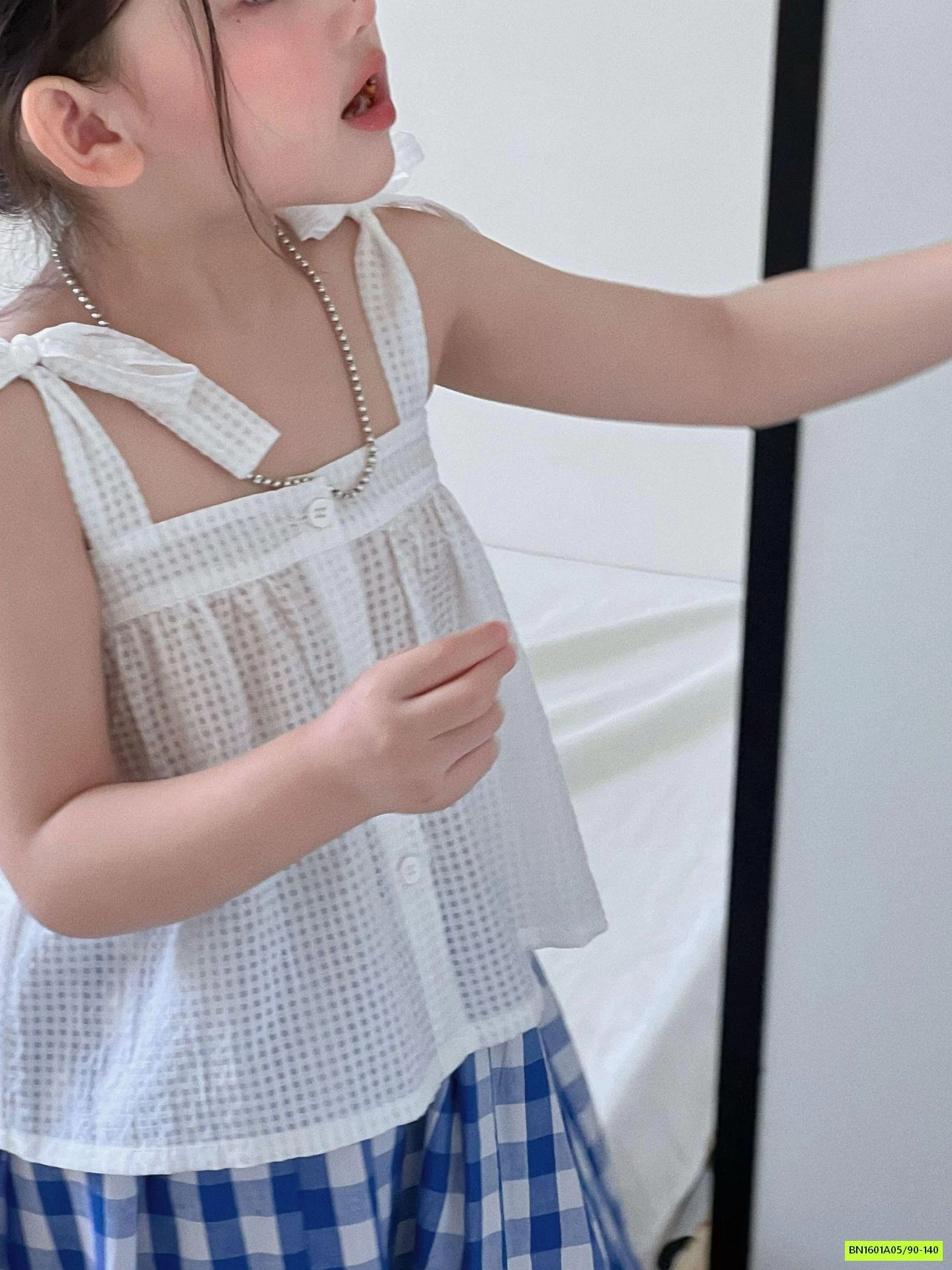 SÉT VÁY 2 DÂY CV CARO XANH