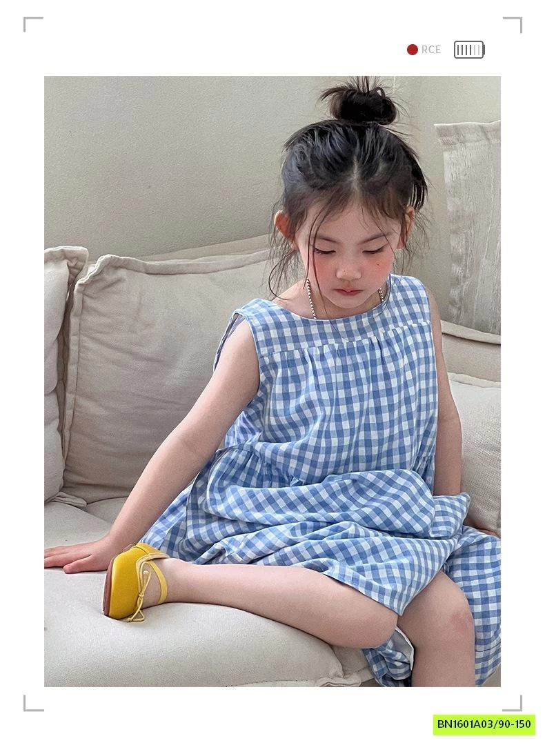 ĐẦM MAXI SÁT NÁCH CARO XANH