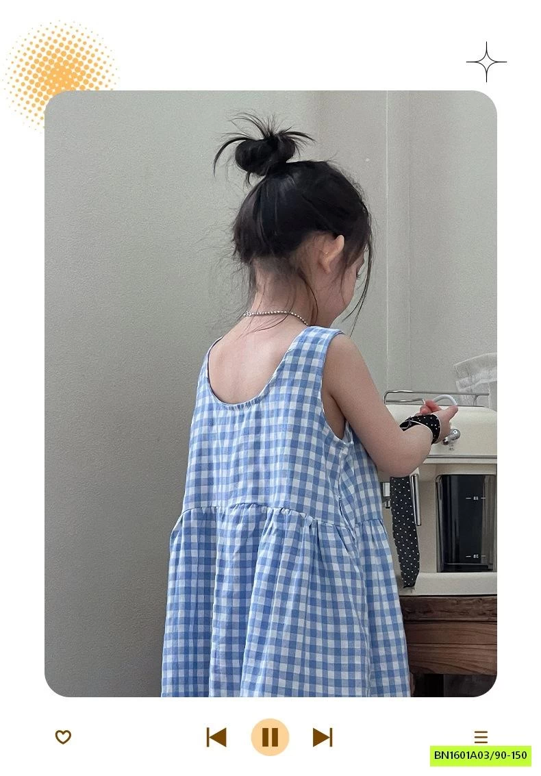 ĐẦM MAXI SÁT NÁCH CARO XANH