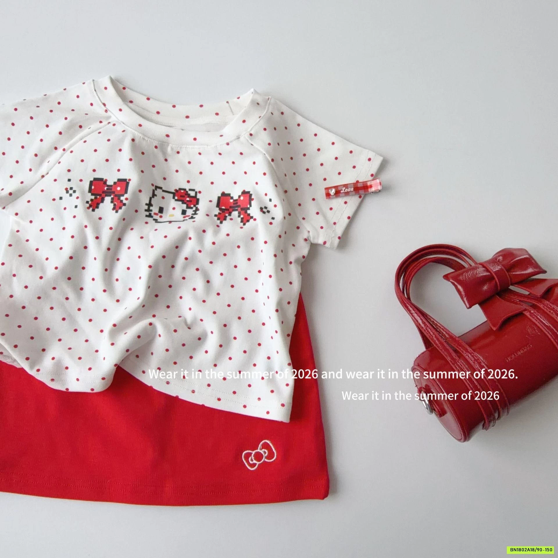 SÉT VÁY KITTY ĐỎ T&Q KIDS