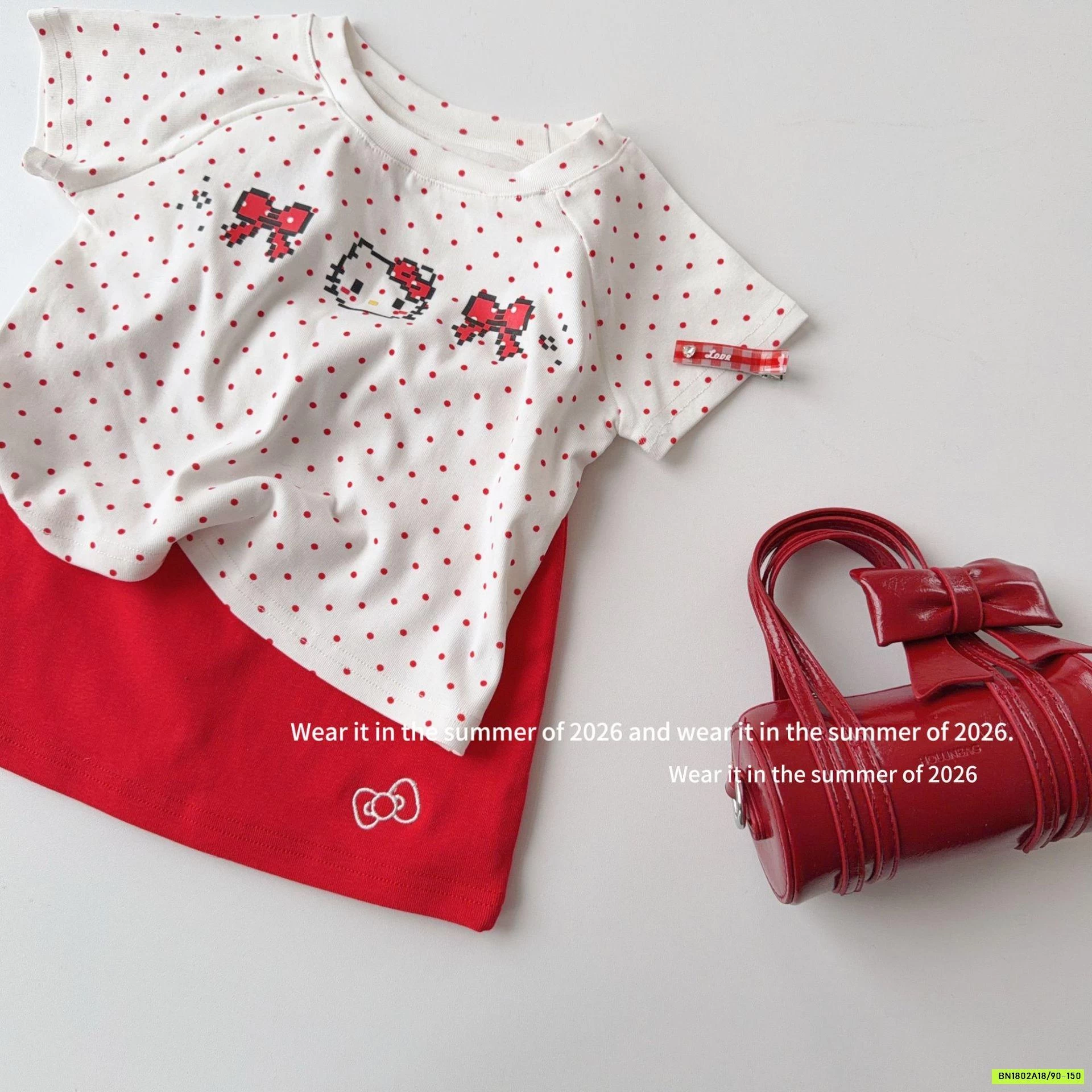 SÉT VÁY KITTY ĐỎ T&Q KIDS