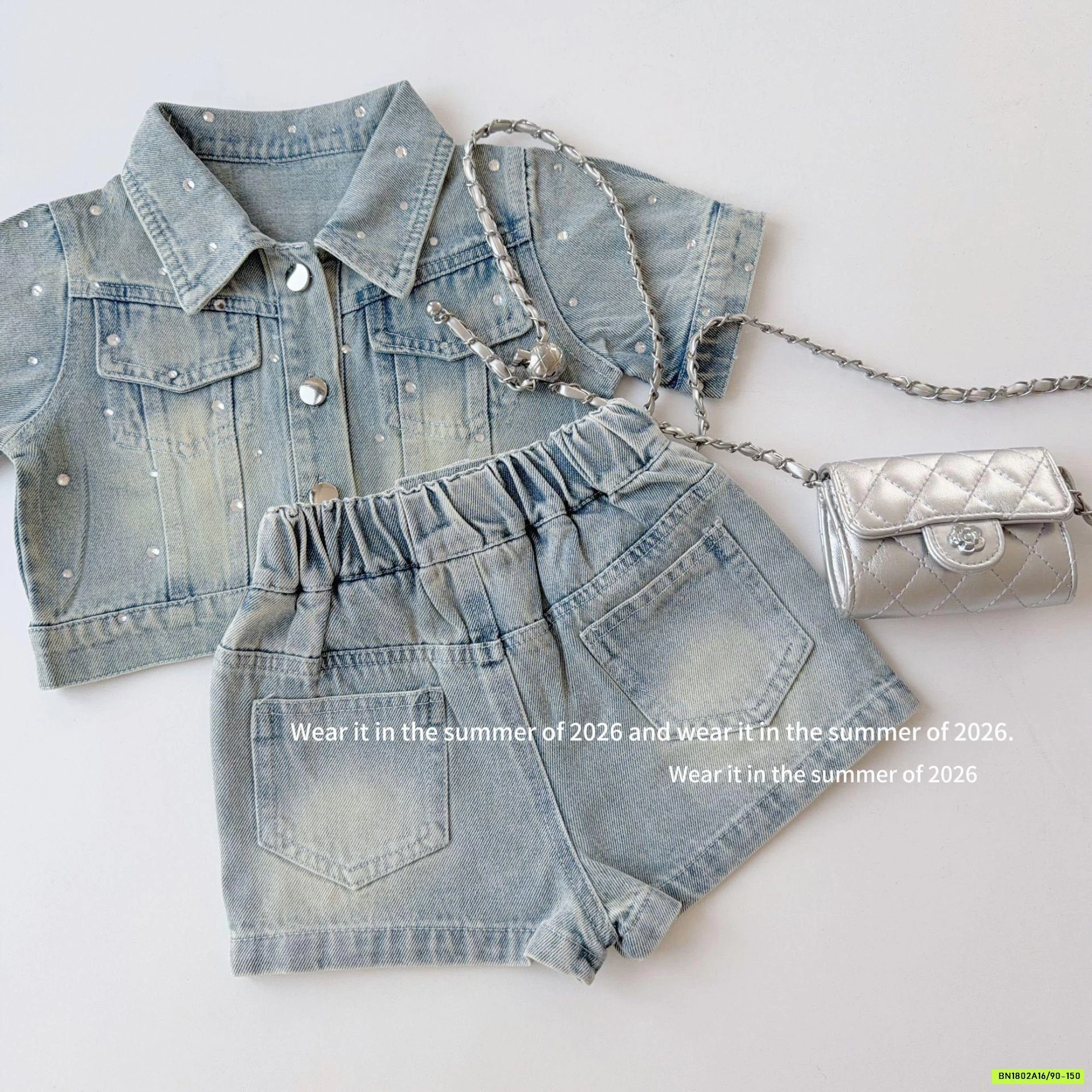 SÉT VÁY JEANS 2 CHI TIẾT ĐÍNH ĐÁ T&Q KIDS