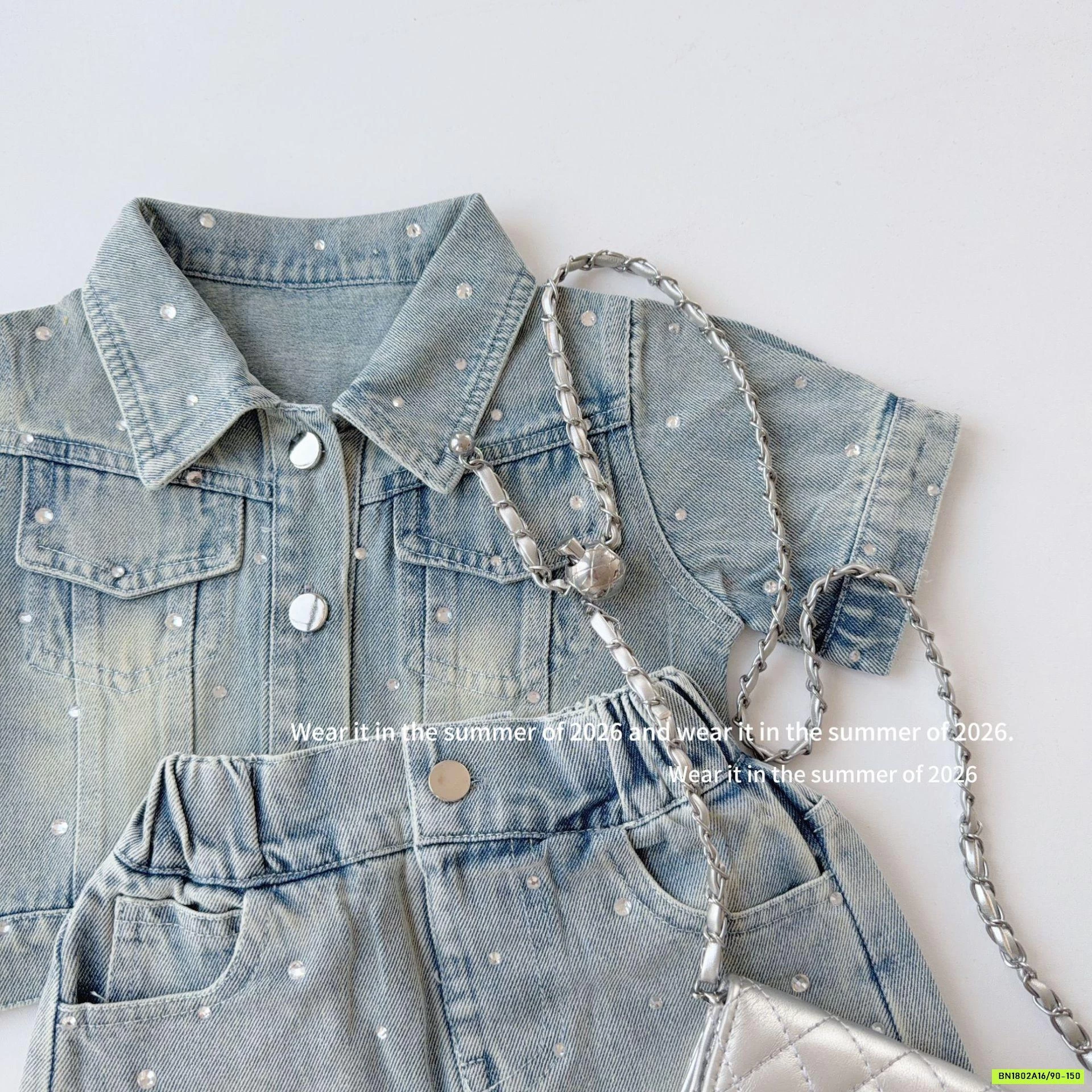 SÉT VÁY JEANS 2 CHI TIẾT ĐÍNH ĐÁ T&Q KIDS