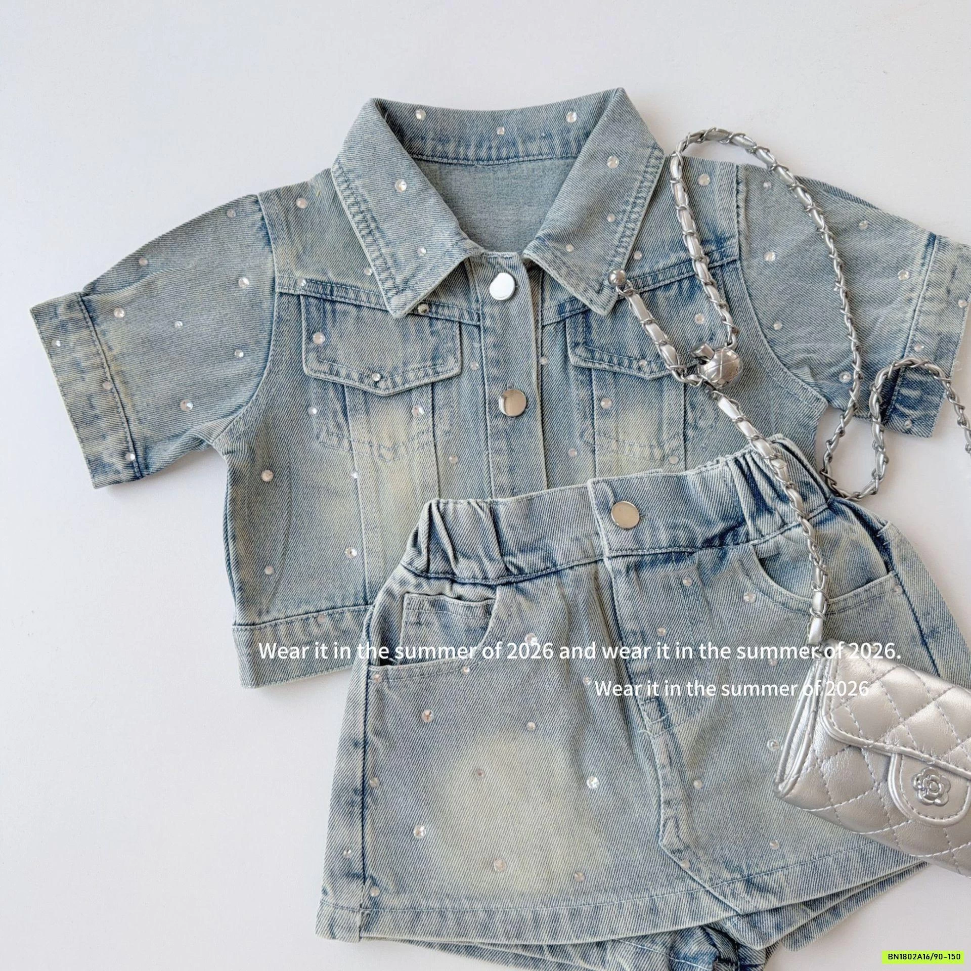 SÉT VÁY JEANS 2 CHI TIẾT ĐÍNH ĐÁ T&Q KIDS