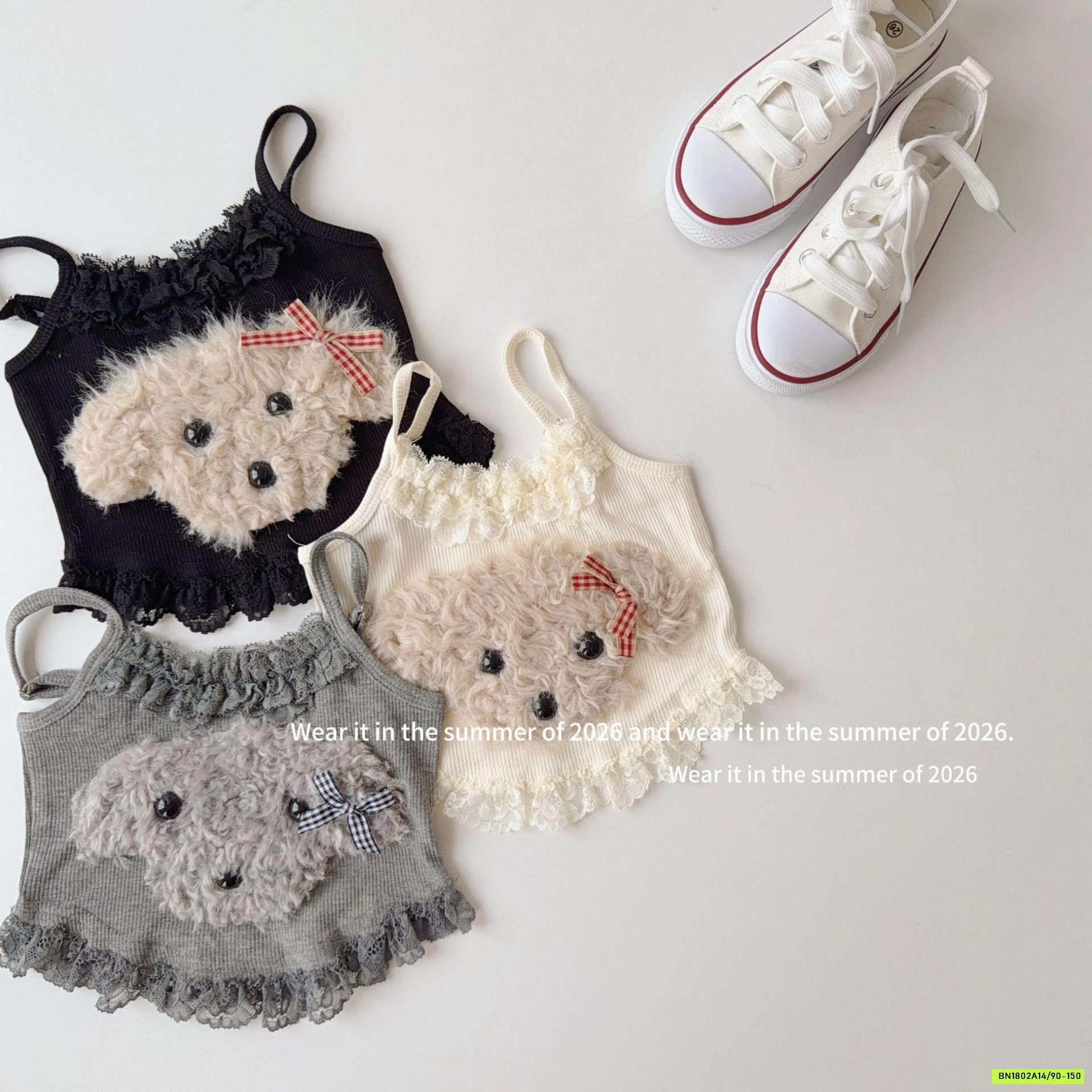 ÁO 2 DÂY CÚN VIỀN REN T&Q KIDS