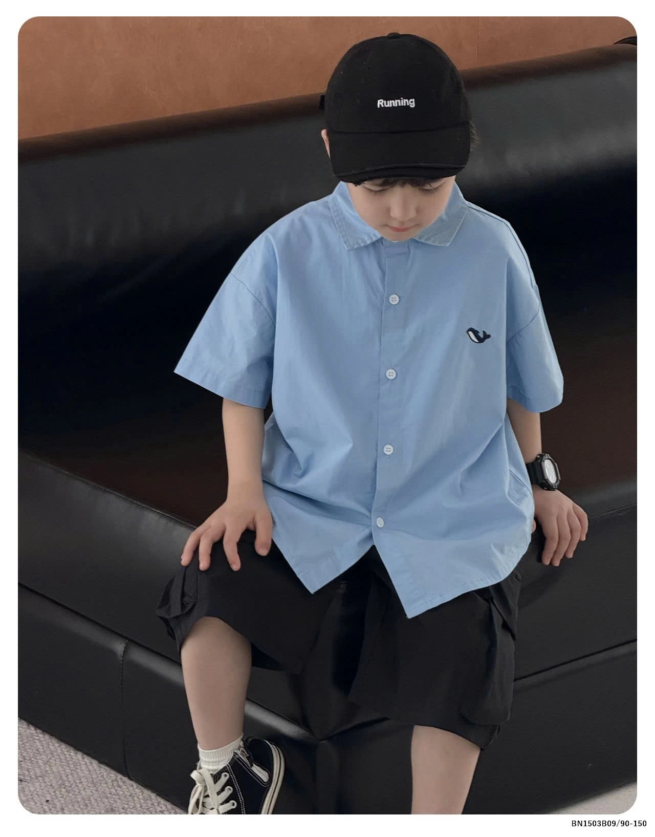 ÁO SƠ MI CÁ VOI XANH