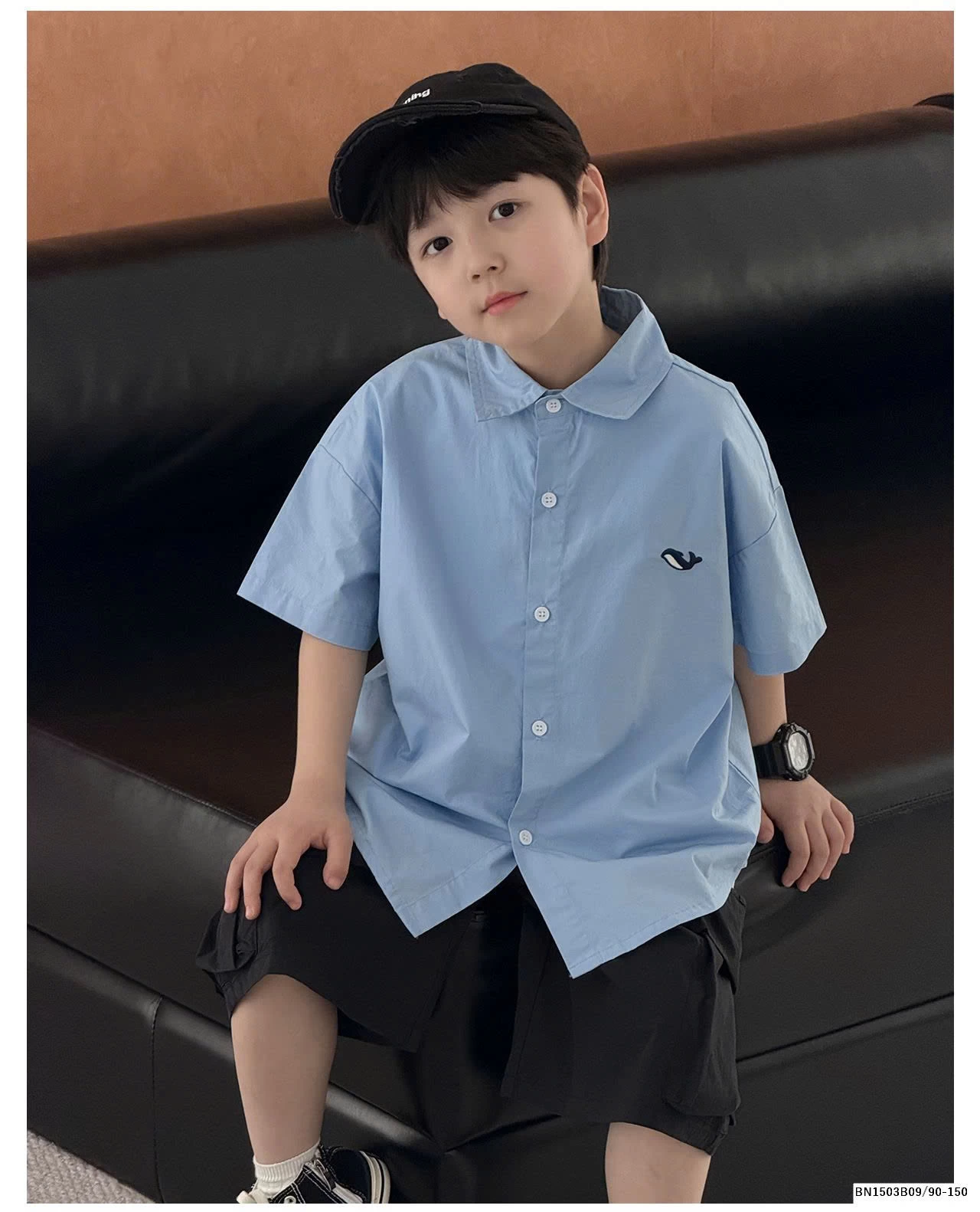 ÁO SƠ MI CÁ VOI XANH