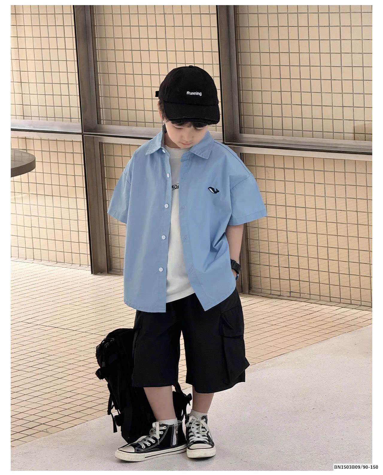 ÁO SƠ MI CÁ VOI XANH