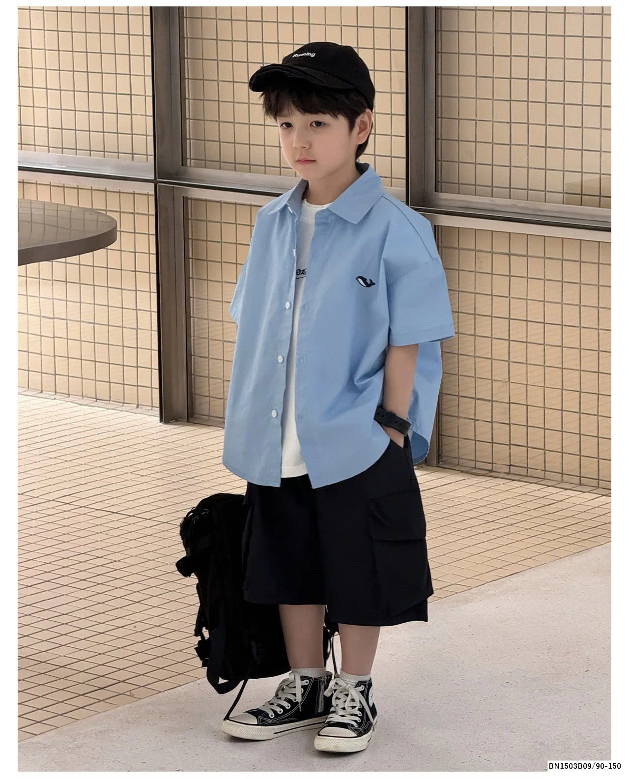 ÁO SƠ MI CÁ VOI XANH