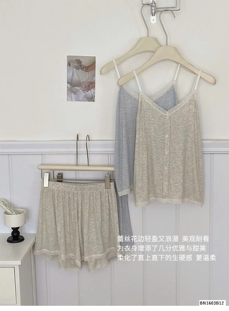 BỘ NGỦ 2 DÂY VIỀN REN CHO NỮ