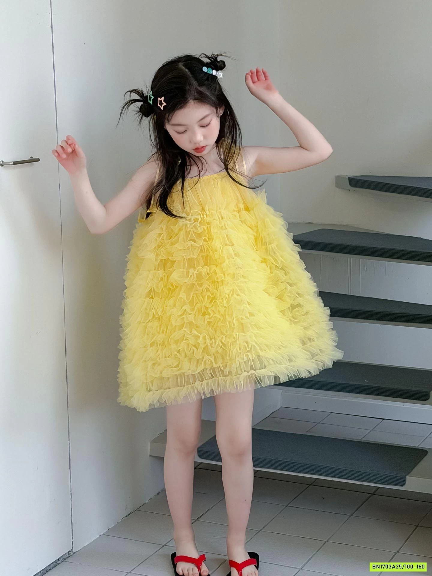 ĐẦM VOAN TUTU VÀNG 2 DÂY