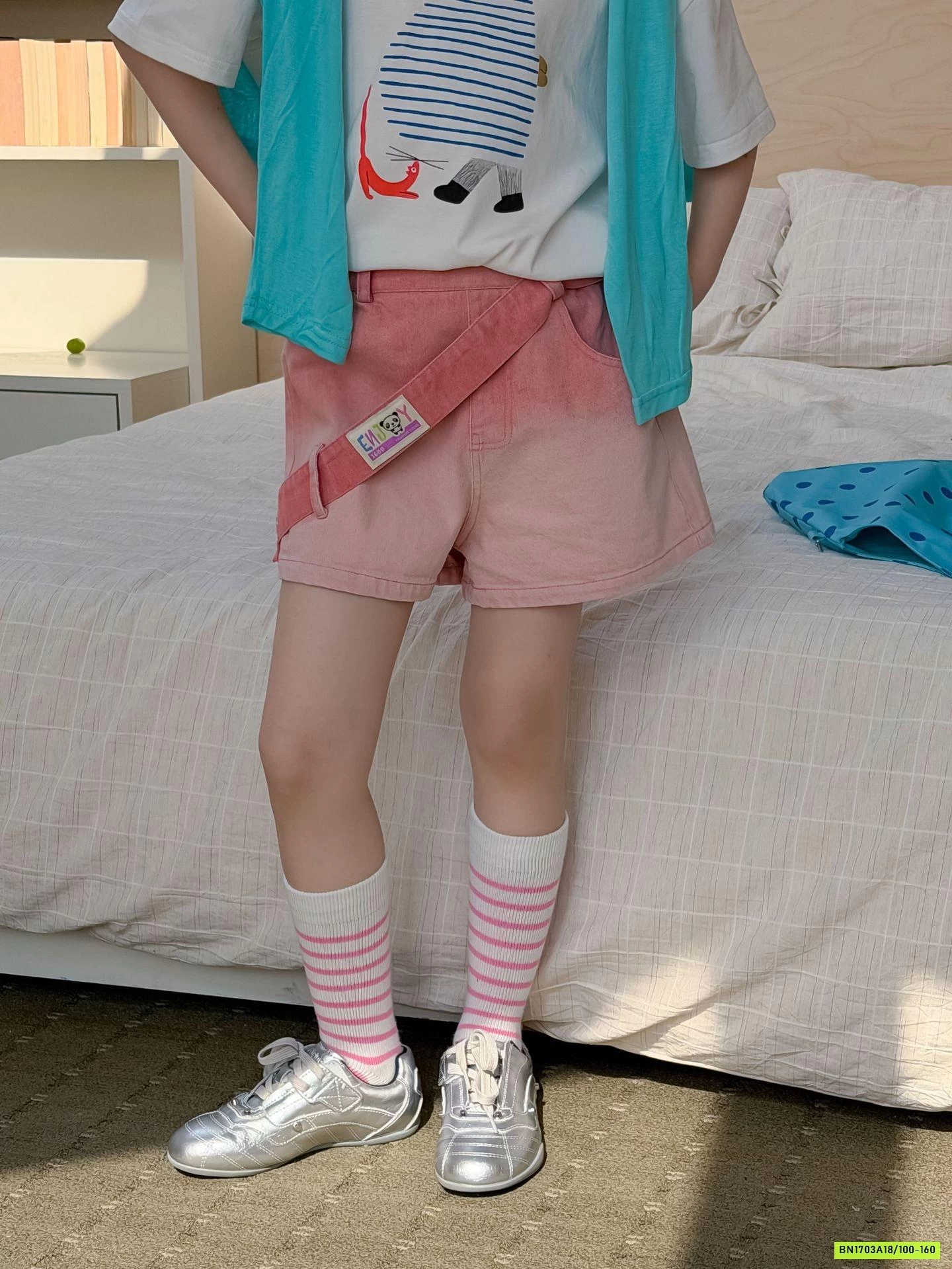 ÁO THUN MIX SHORT HỒNG LOANG