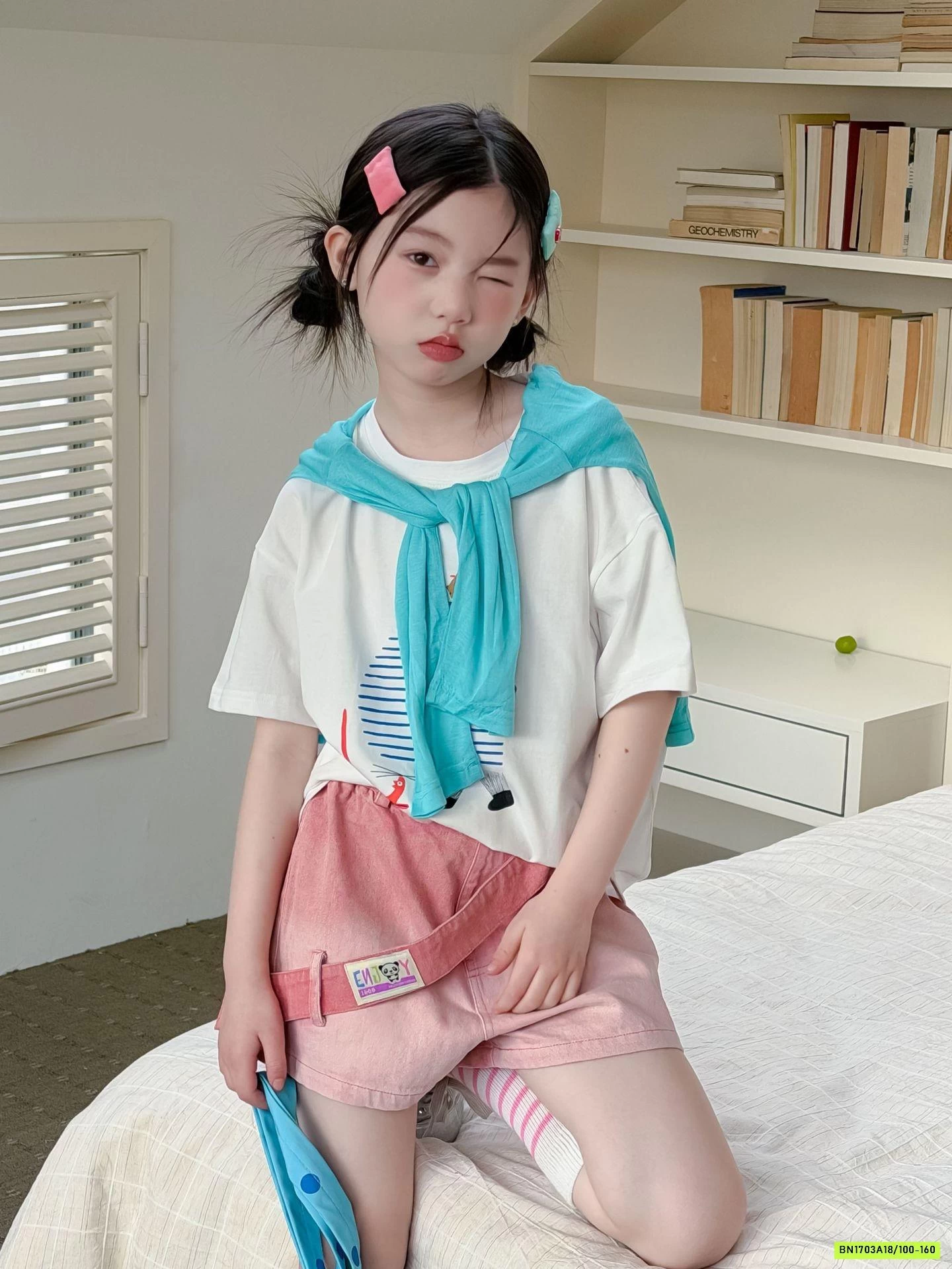 ÁO THUN MIX SHORT HỒNG LOANG