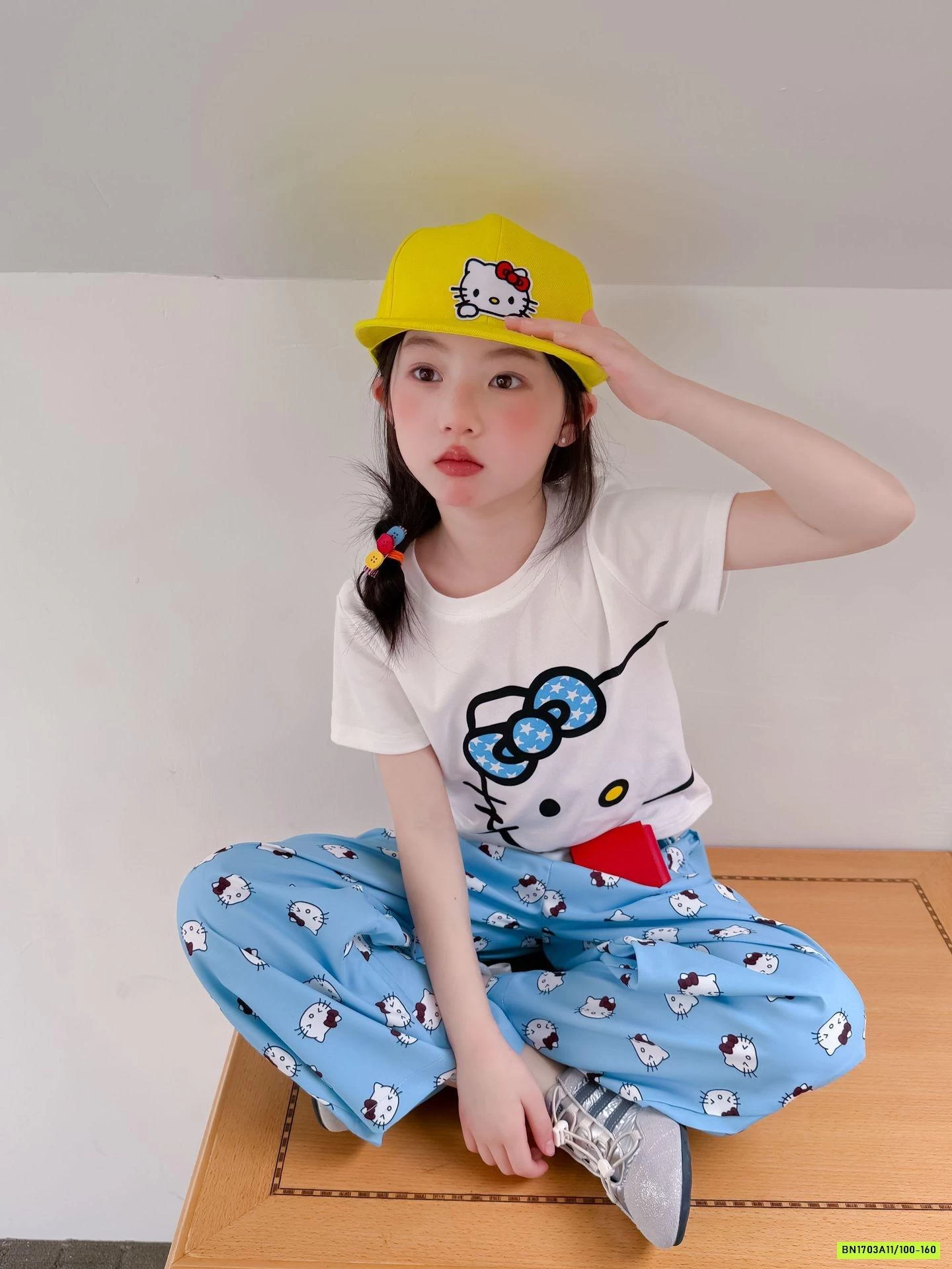 SÉT CROPTOP KITTY XANH