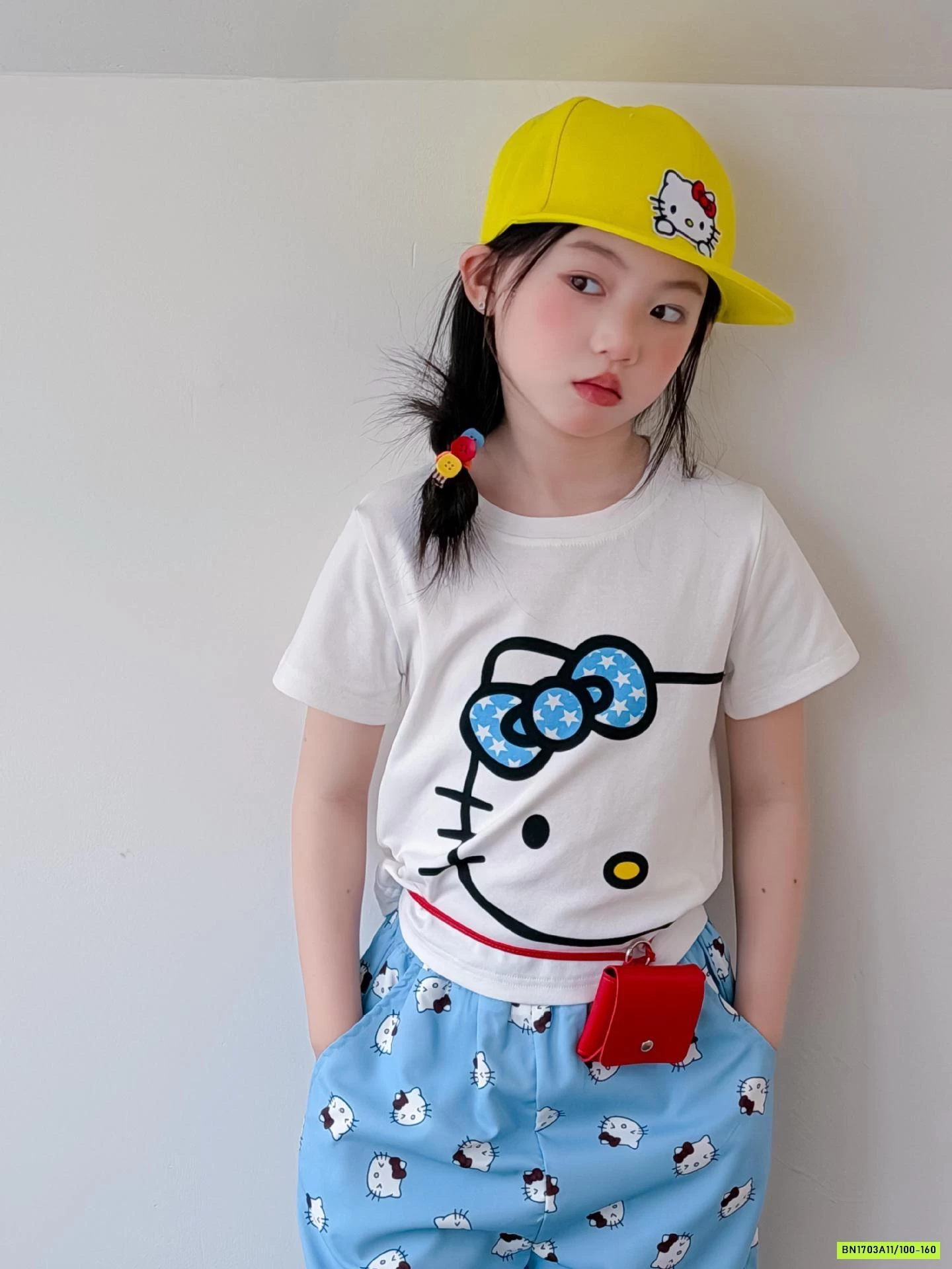 SÉT CROPTOP KITTY XANH