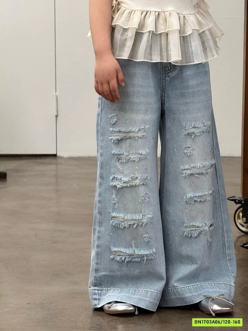 ÁO VIỀN BÈO MIX JEANS SUÔNG RÁCH