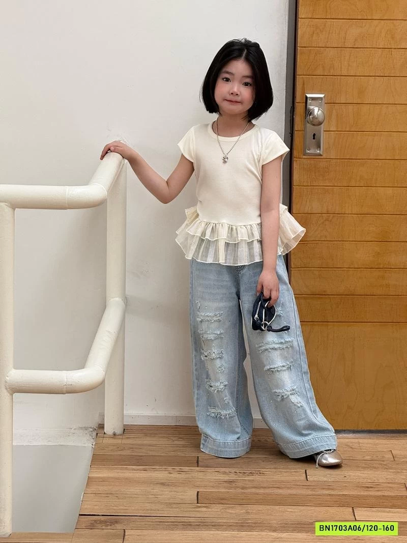 ÁO VIỀN BÈO MIX JEANS SUÔNG RÁCH