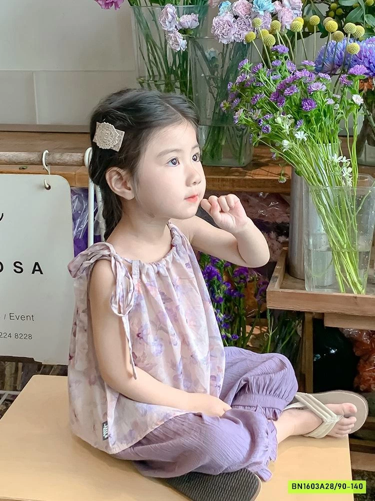 SÉT BABYDOLL HOA TÍM 2 DÂY