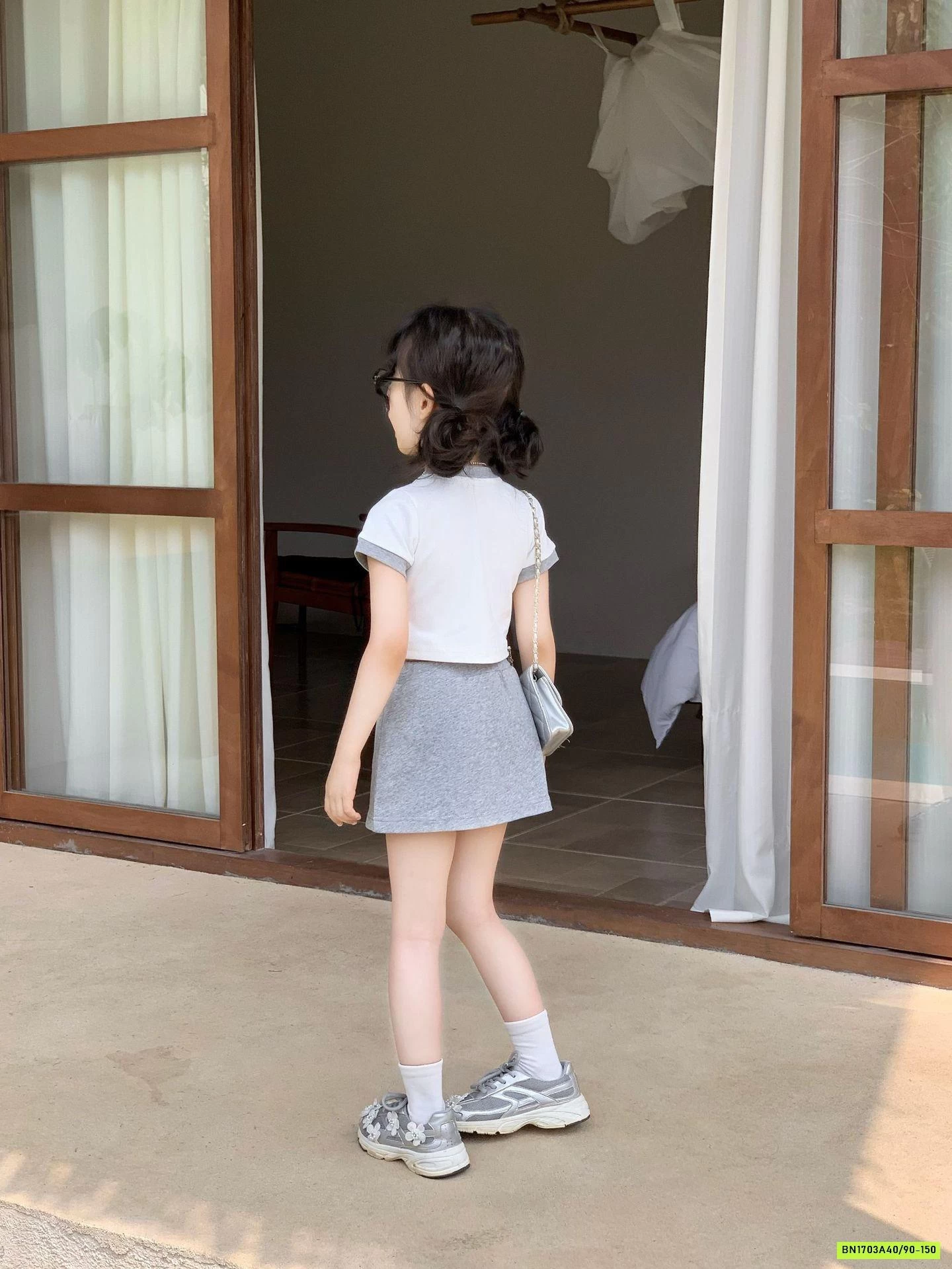 SÉT CROPTOP TRÁI TIM MIX CV XÁM