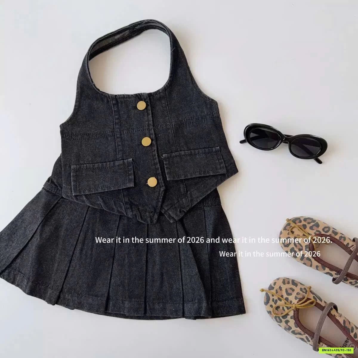 SÉT VÁY JEANS HỞ LƯNG T&QKIDS