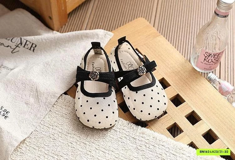 GIÀY BÚP BÊ LƯỚI ĐÍNH HOA TRÀ