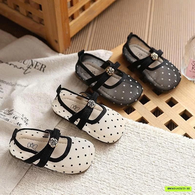 GIÀY BÚP BÊ LƯỚI ĐÍNH HOA TRÀ