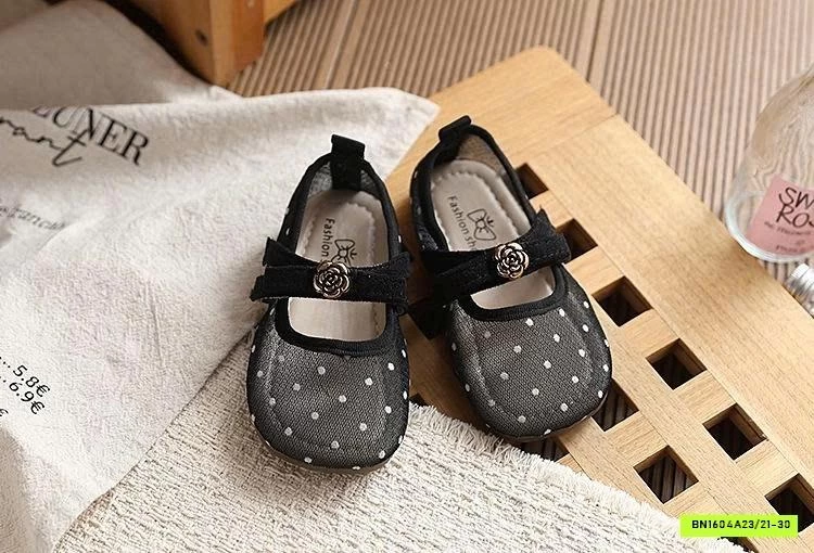 GIÀY BÚP BÊ LƯỚI ĐÍNH HOA TRÀ