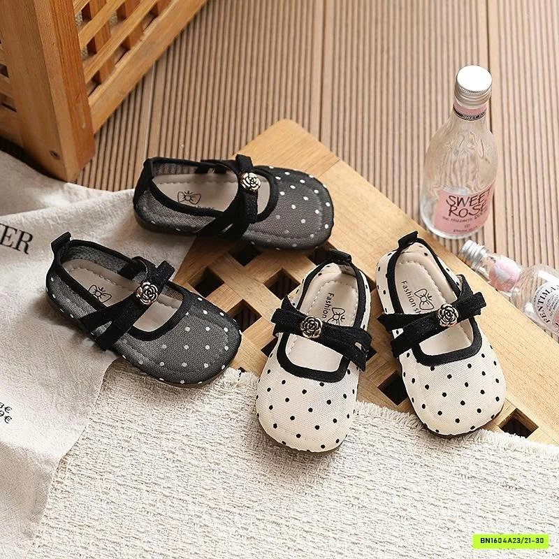 GIÀY BÚP BÊ LƯỚI ĐÍNH HOA TRÀ