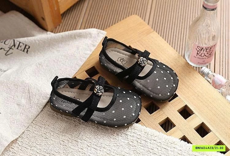 GIÀY BÚP BÊ LƯỚI ĐÍNH HOA TRÀ