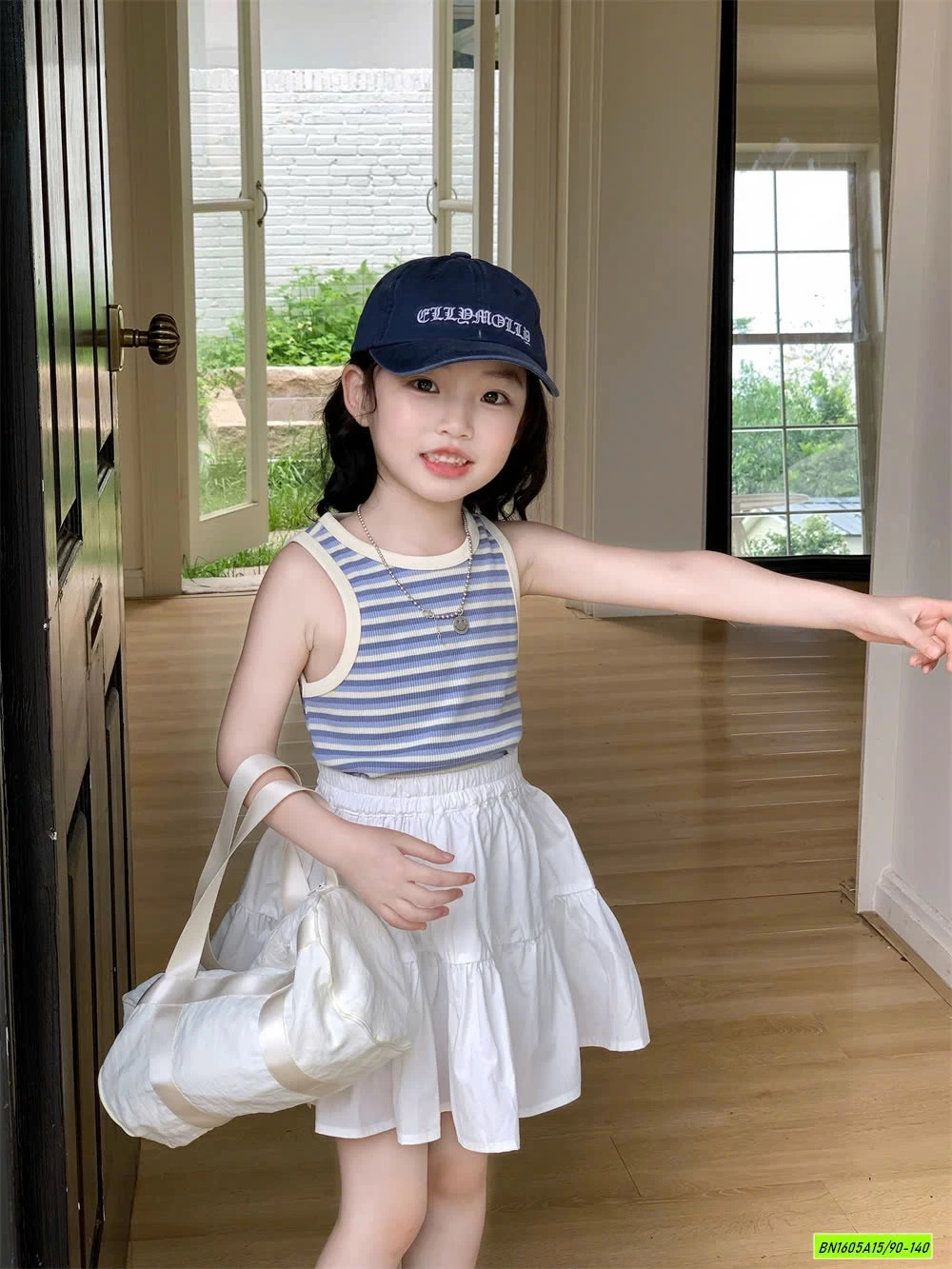 ÁO SÁT NÁCH KẺ MIX CV TRẮNG