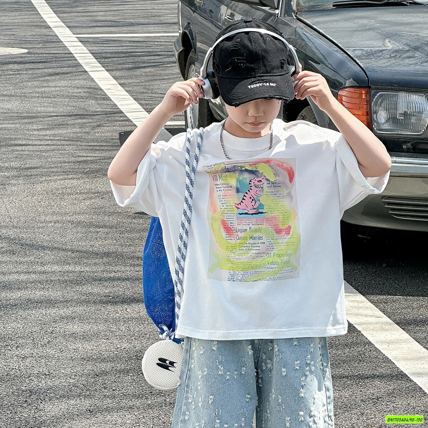 ÁO HÌNH KHỦNG LONG MIX SHORT JEANS CÀO