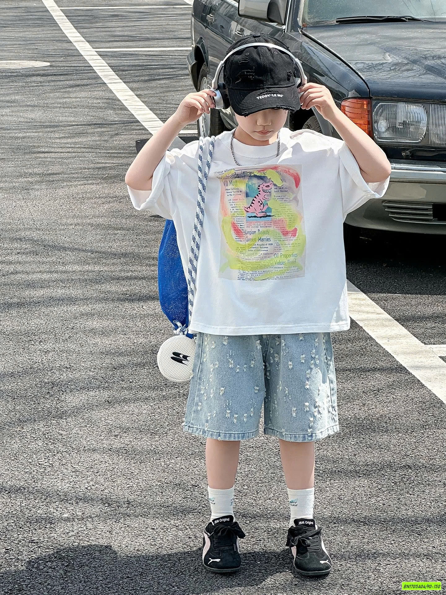 ÁO HÌNH KHỦNG LONG MIX SHORT JEANS CÀO