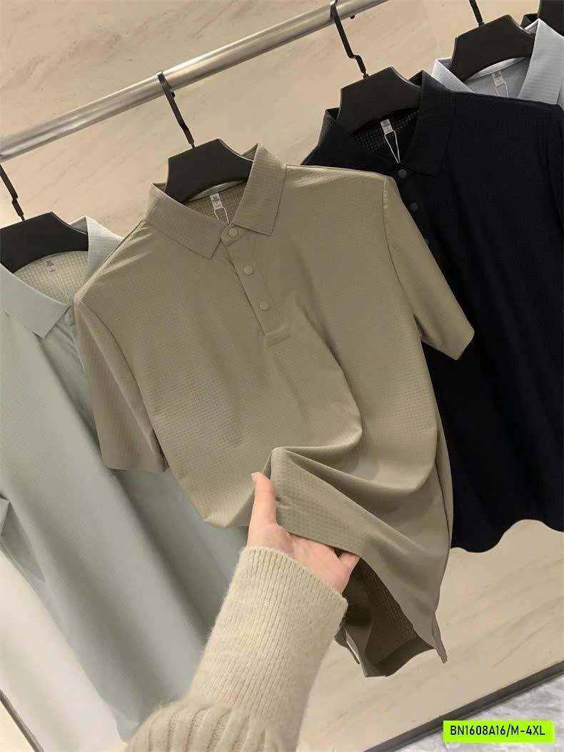 POLO BĂNG LỤA KO ĐƯỜNG MAY NAM