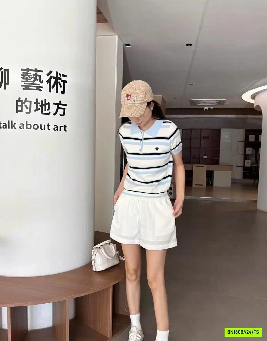 ÁO LEN DỆT KIM POLO SỌC PHỐI MÀU