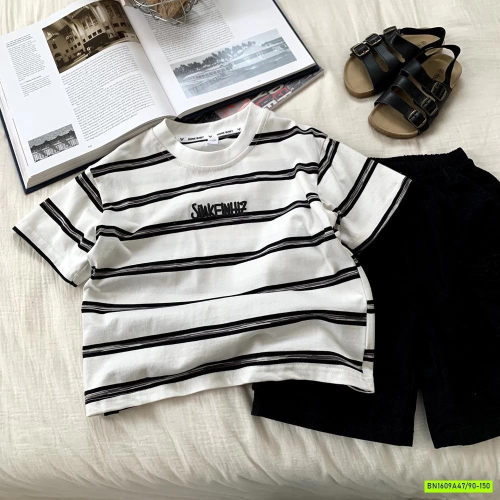 ÁO THUN KẺ IN HÌNH LƯNG