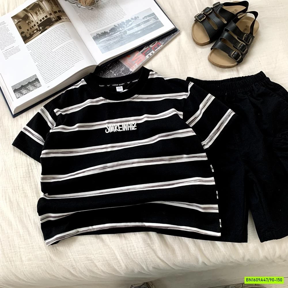 ÁO THUN KẺ IN HÌNH LƯNG