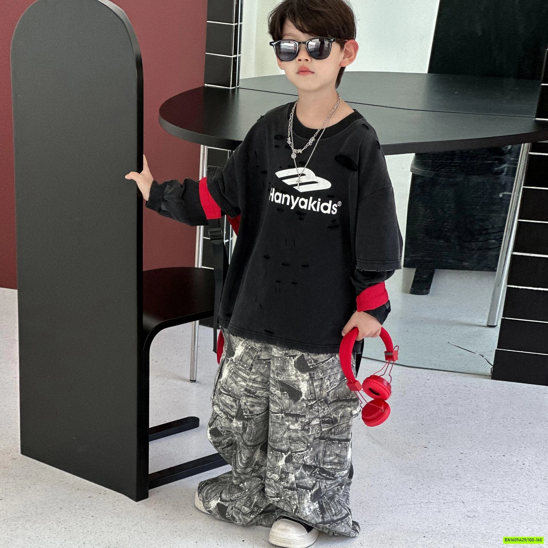 ÁO THUN ĐEN BẠC MÀU GIẢ 2 LỚP