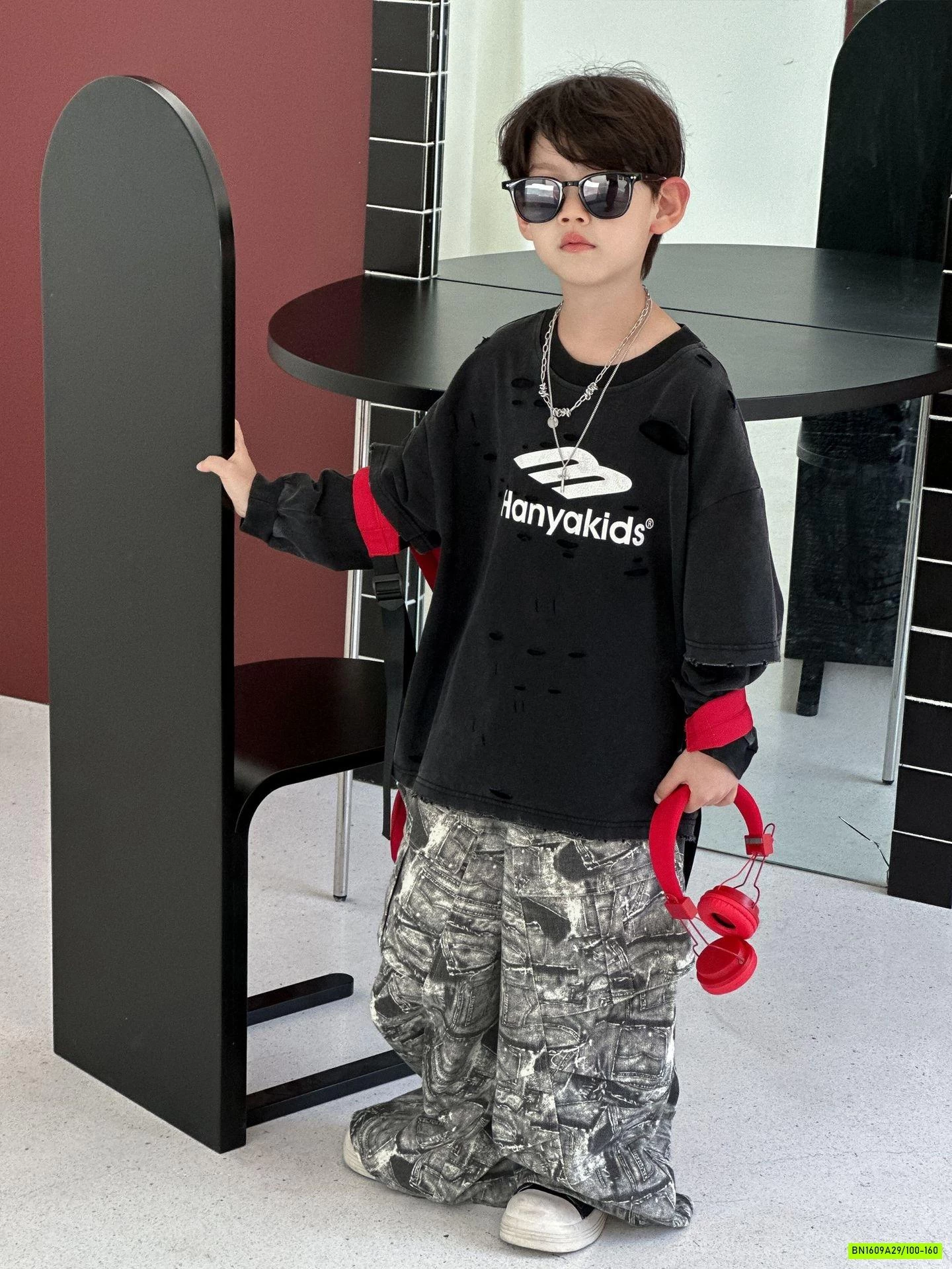 ÁO THUN ĐEN BẠC MÀU GIẢ 2 LỚP