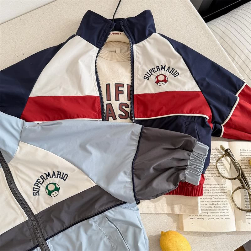 KHOÁC GIÓ PHỐI MÀU THÊU GẤU ADBABY