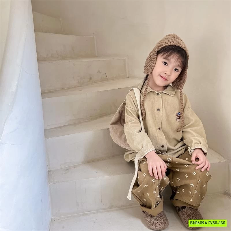 SƠ MI NHUNG THÊU GẤU ADBABY