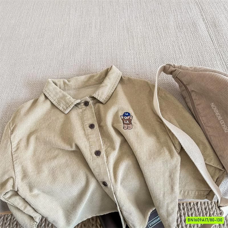 SƠ MI NHUNG THÊU GẤU ADBABY