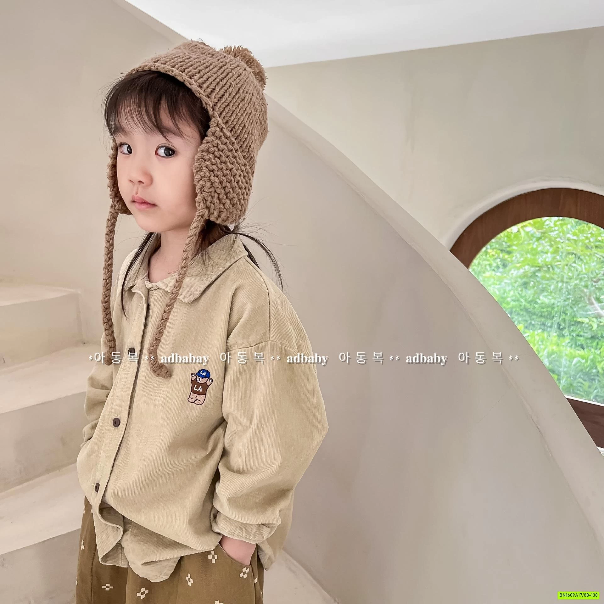 SƠ MI NHUNG THÊU GẤU ADBABY