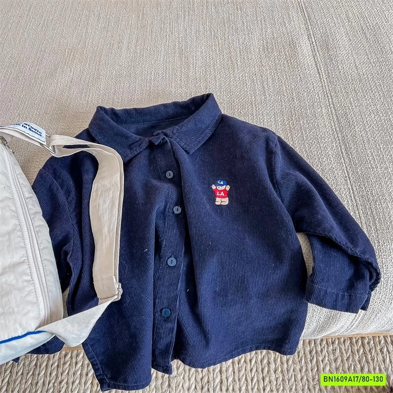 SƠ MI NHUNG THÊU GẤU ADBABY