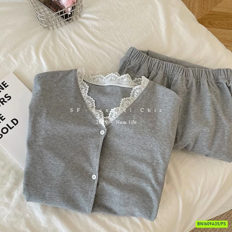 PIZAMA NỈ VIỀN REN SONGFEI