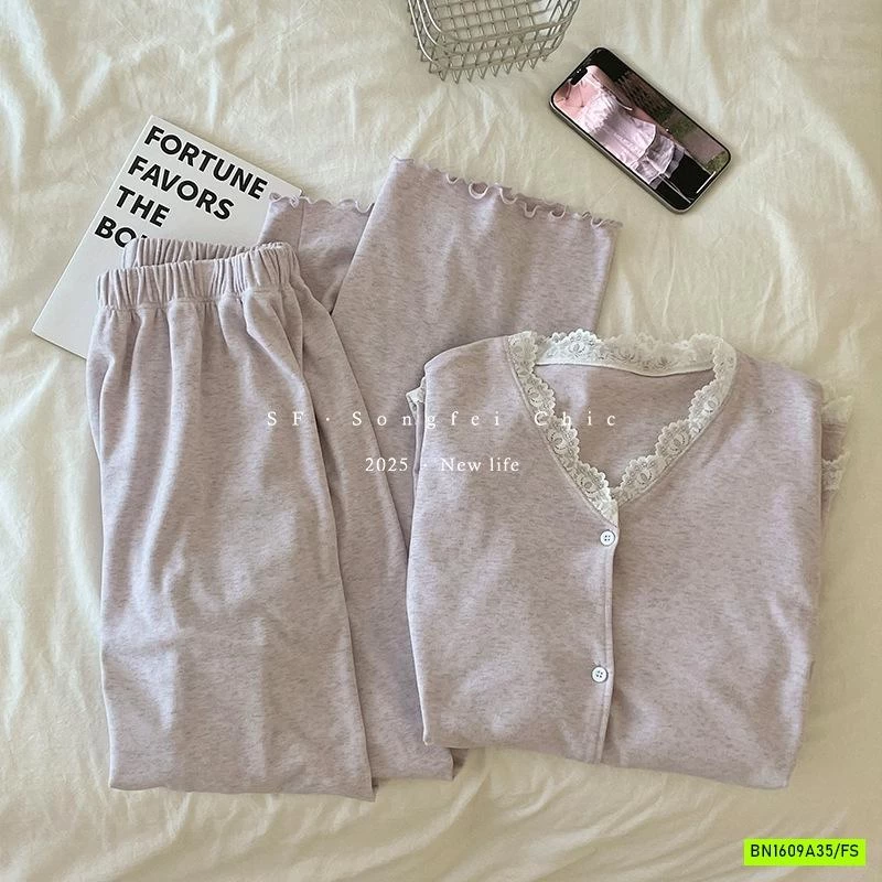 PIZAMA NỈ VIỀN REN SONGFEI