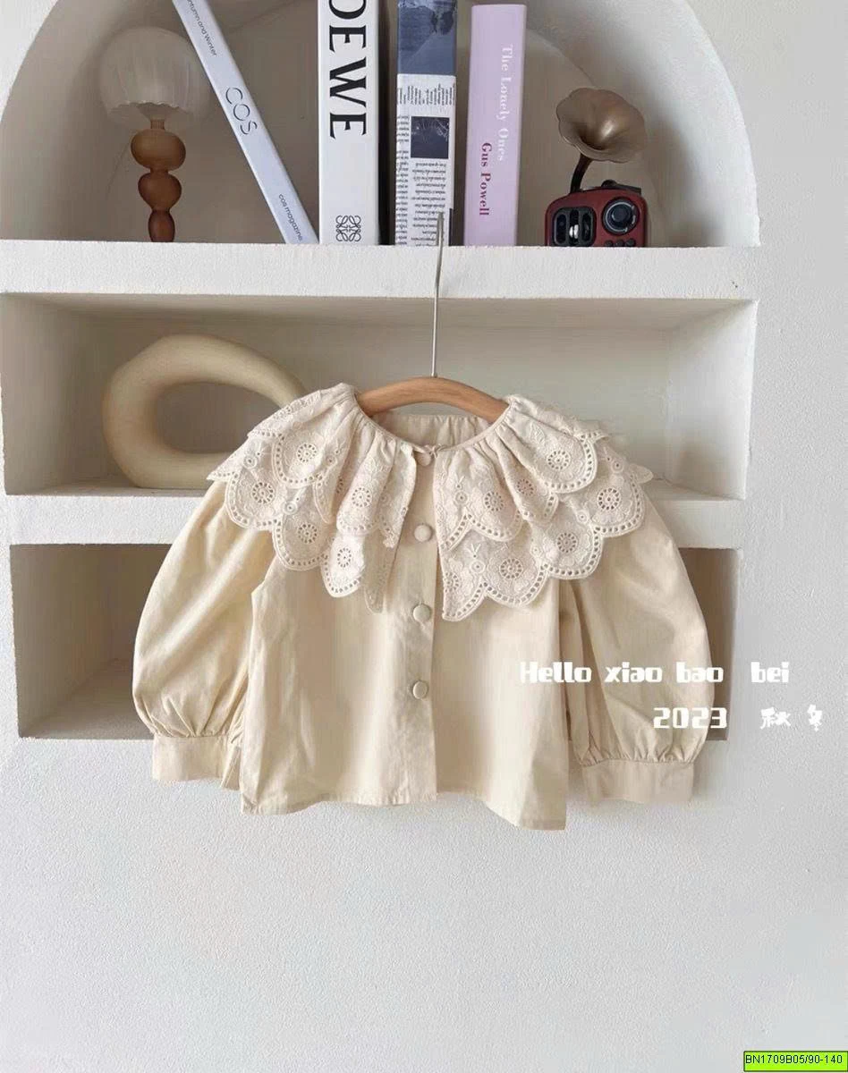 ÁO SƠ MI CỔ REN 2 TẦNG