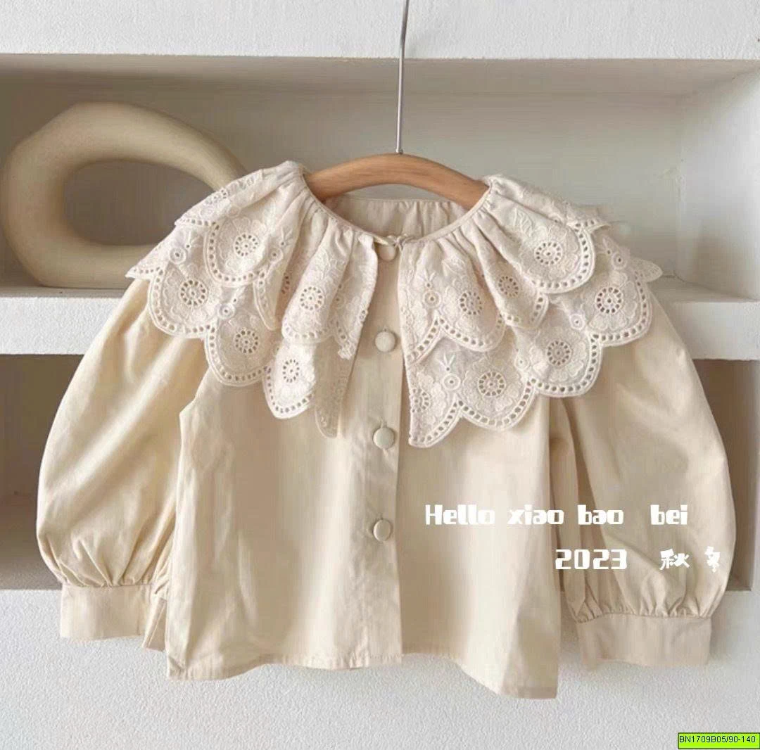 ÁO SƠ MI CỔ REN 2 TẦNG