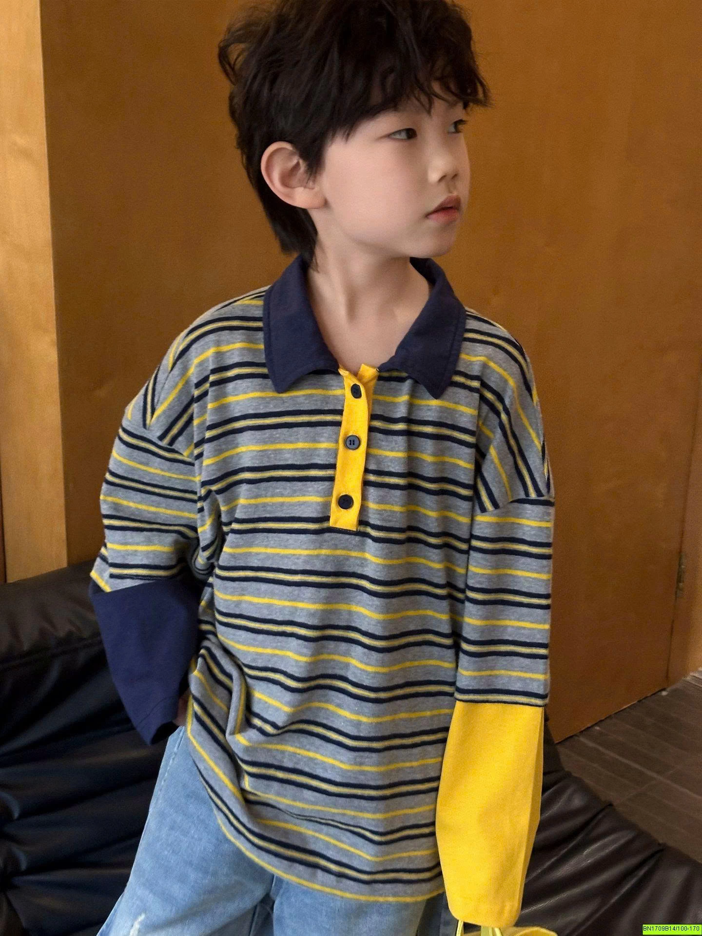 ÁO POLO KẺ HAI MÀU TAY