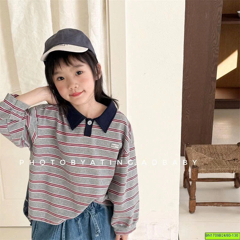 ÁO POLO KẺ SỌC CỔ BẺ ADBABY